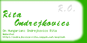 rita ondrejkovics business card